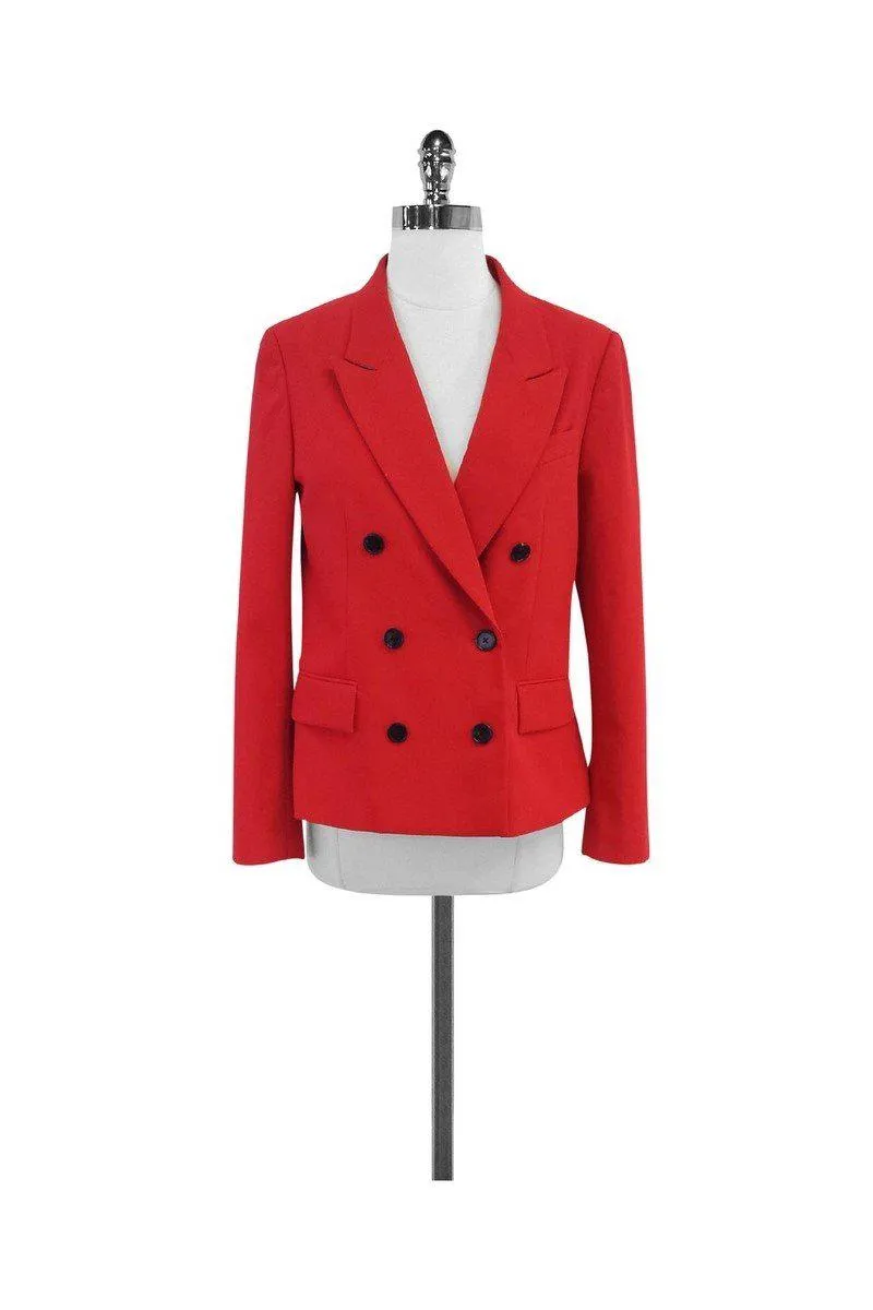 3.1 Phillip Lim - Red Cotton Blend Double Breasted Blazer Sz 6