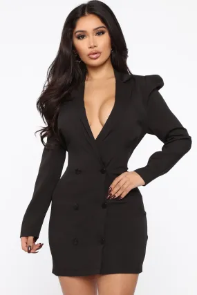 A List Blazer Mini Dress - Black