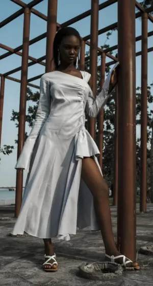 Abiola Olusola KESS ASYMMETRIC RUCHED DRESS