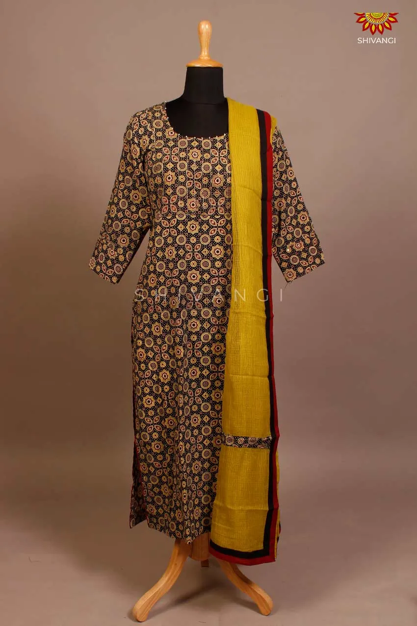 Ajrak Block Print Kurti For Women - AS1603