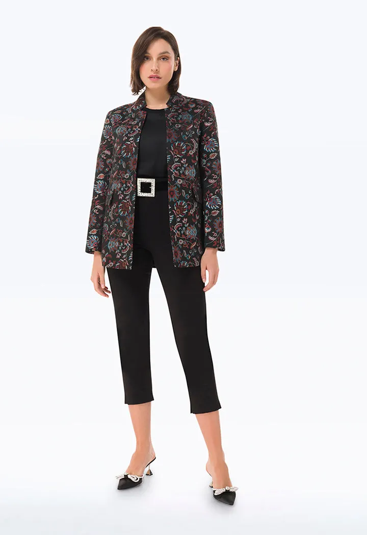 Allover Floral Lurex Jacquard Blazer