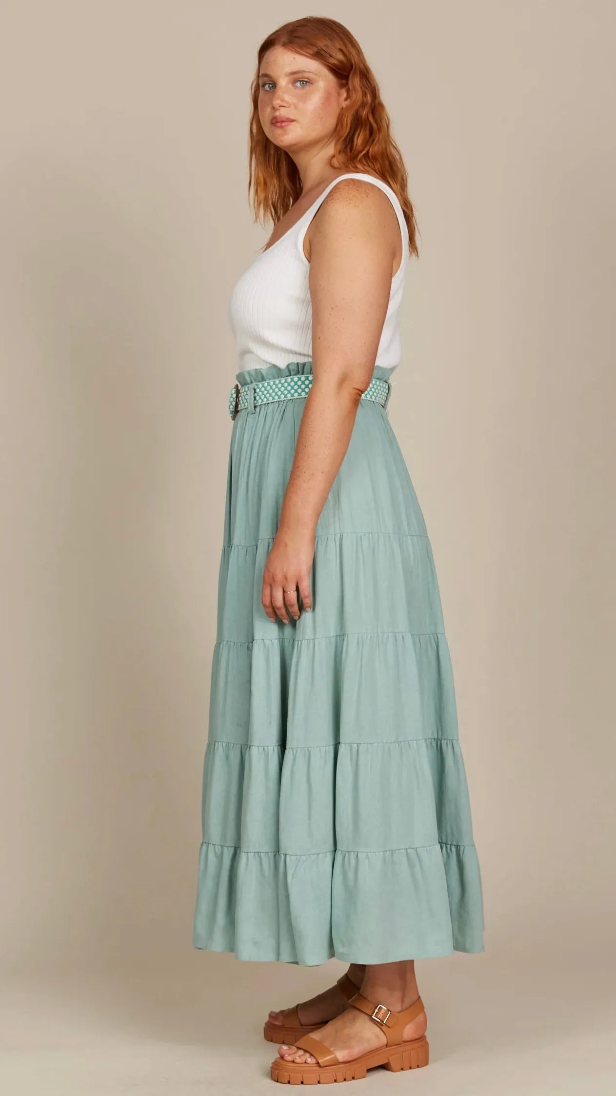 Amelie Maxi Skirt Seafoam