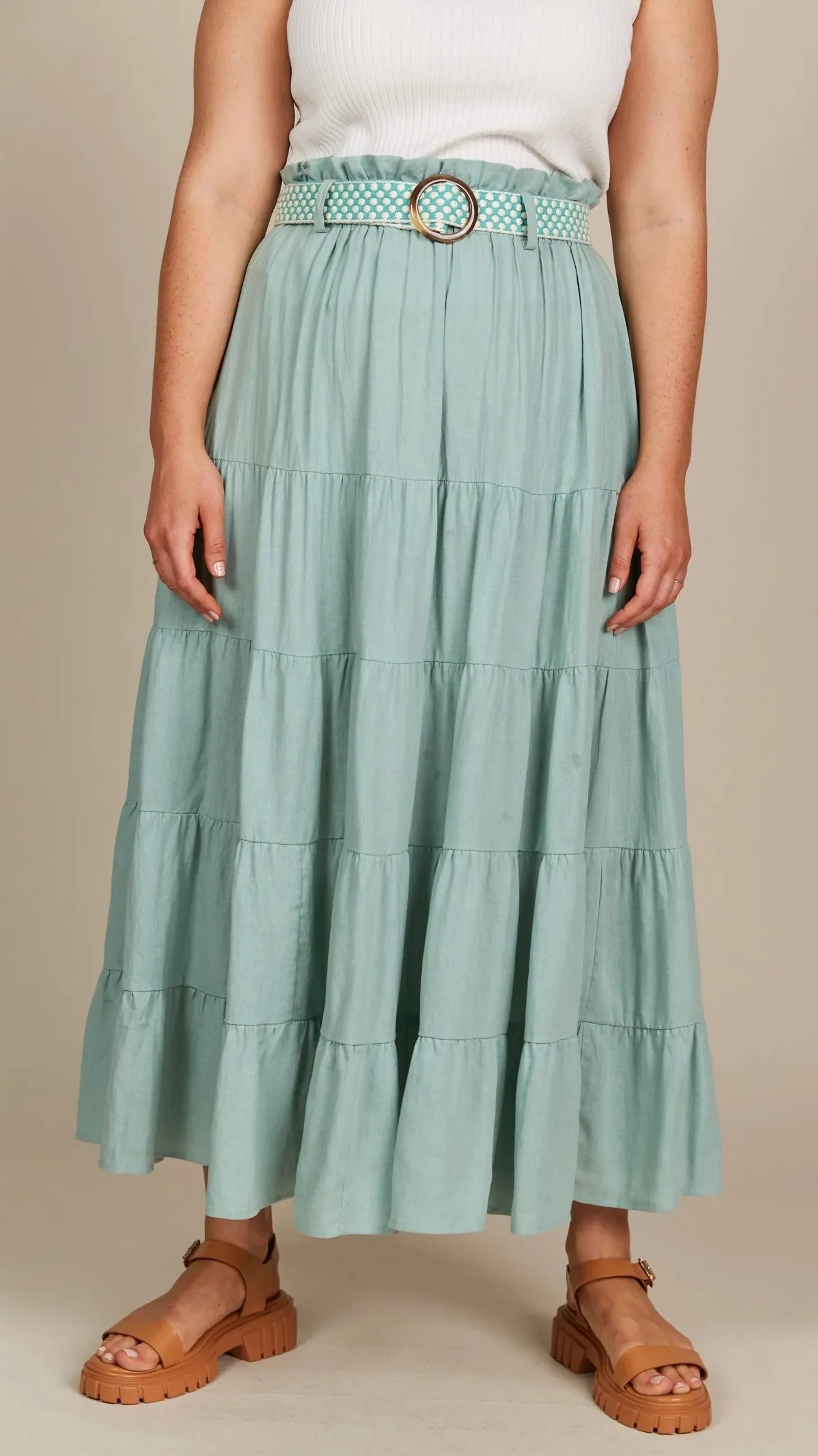 Amelie Maxi Skirt Seafoam