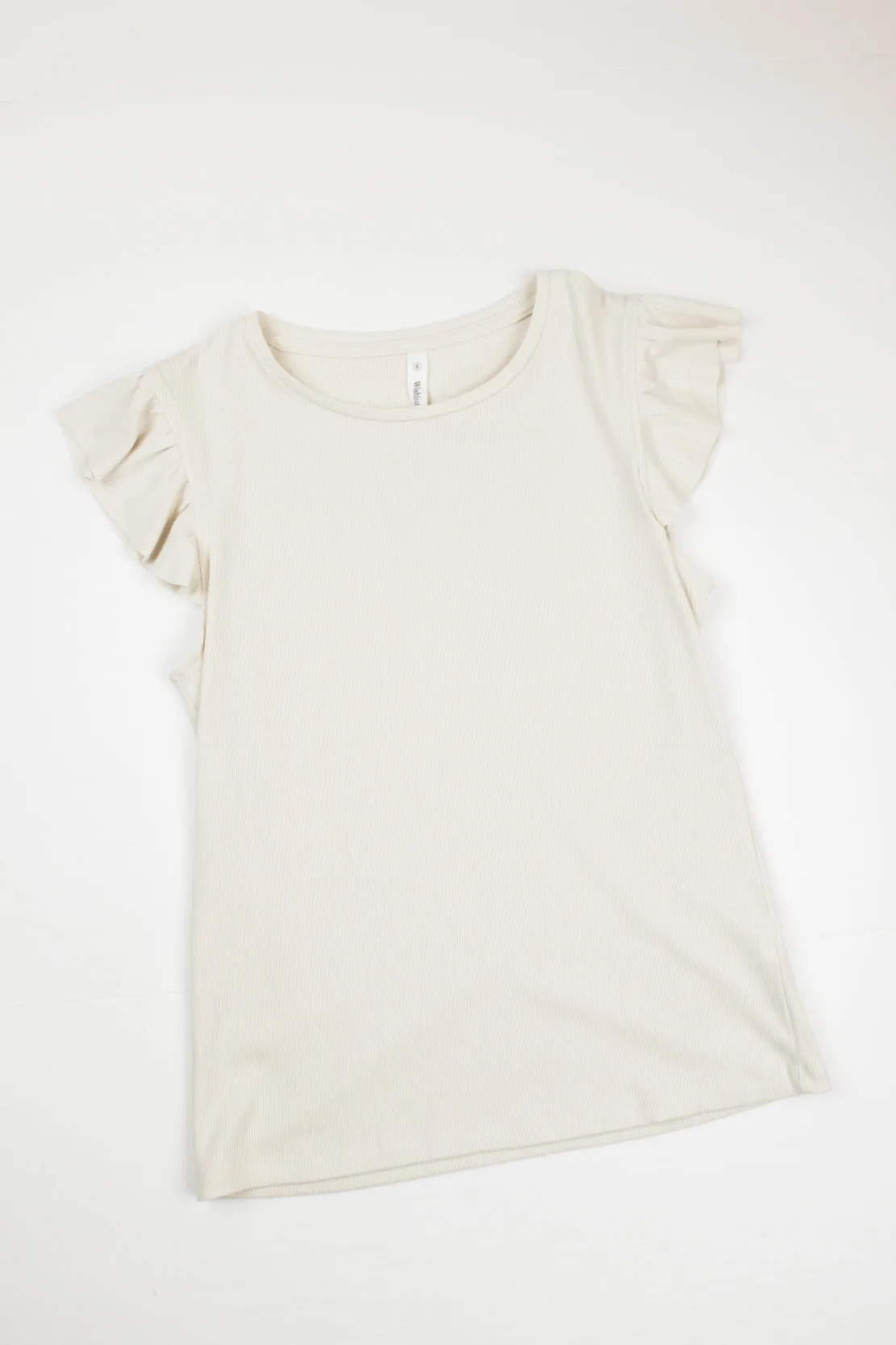 Ann Ribbed Tank Top | Oatmilk