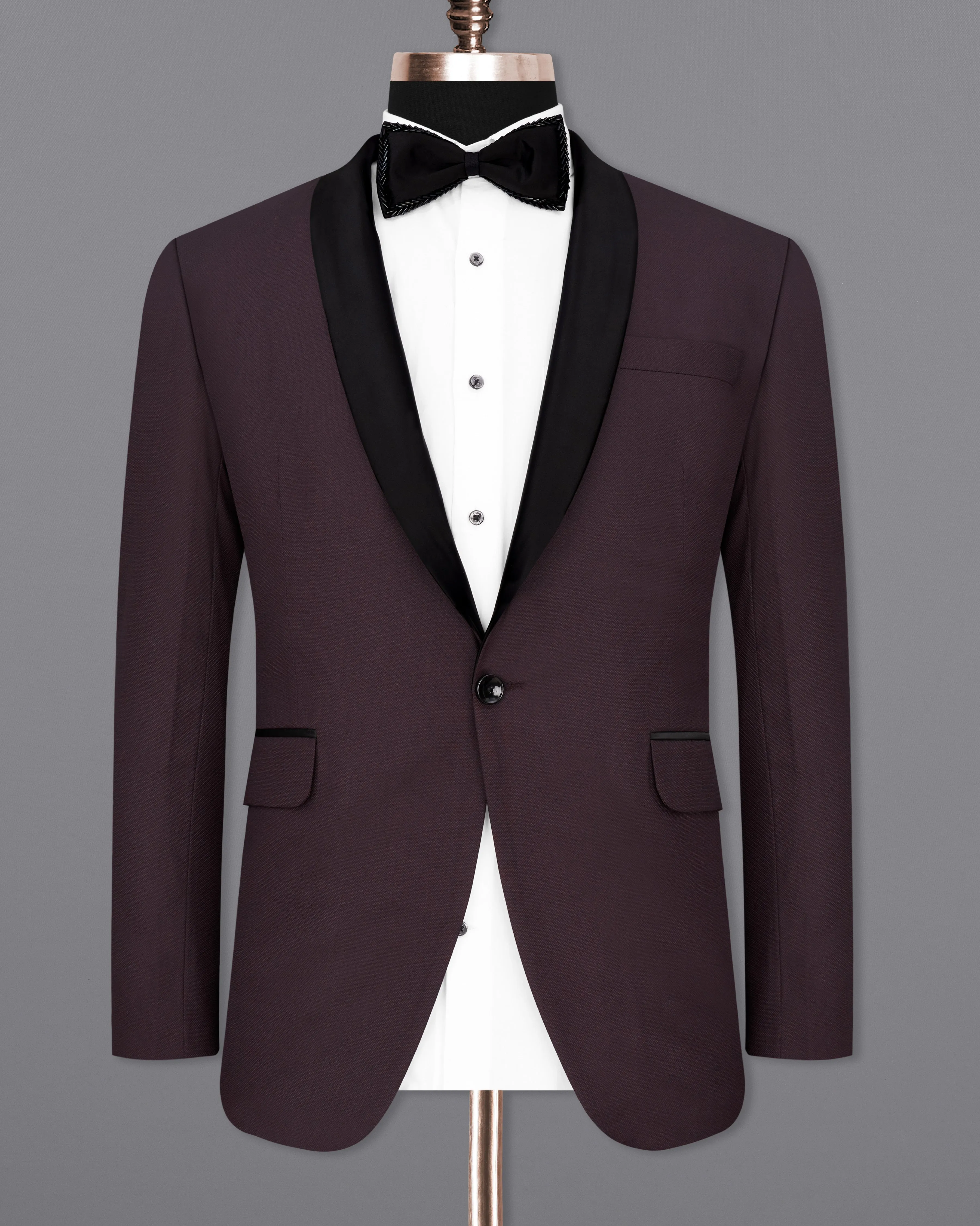 Aubergine Maroon Tuxedo Blazer