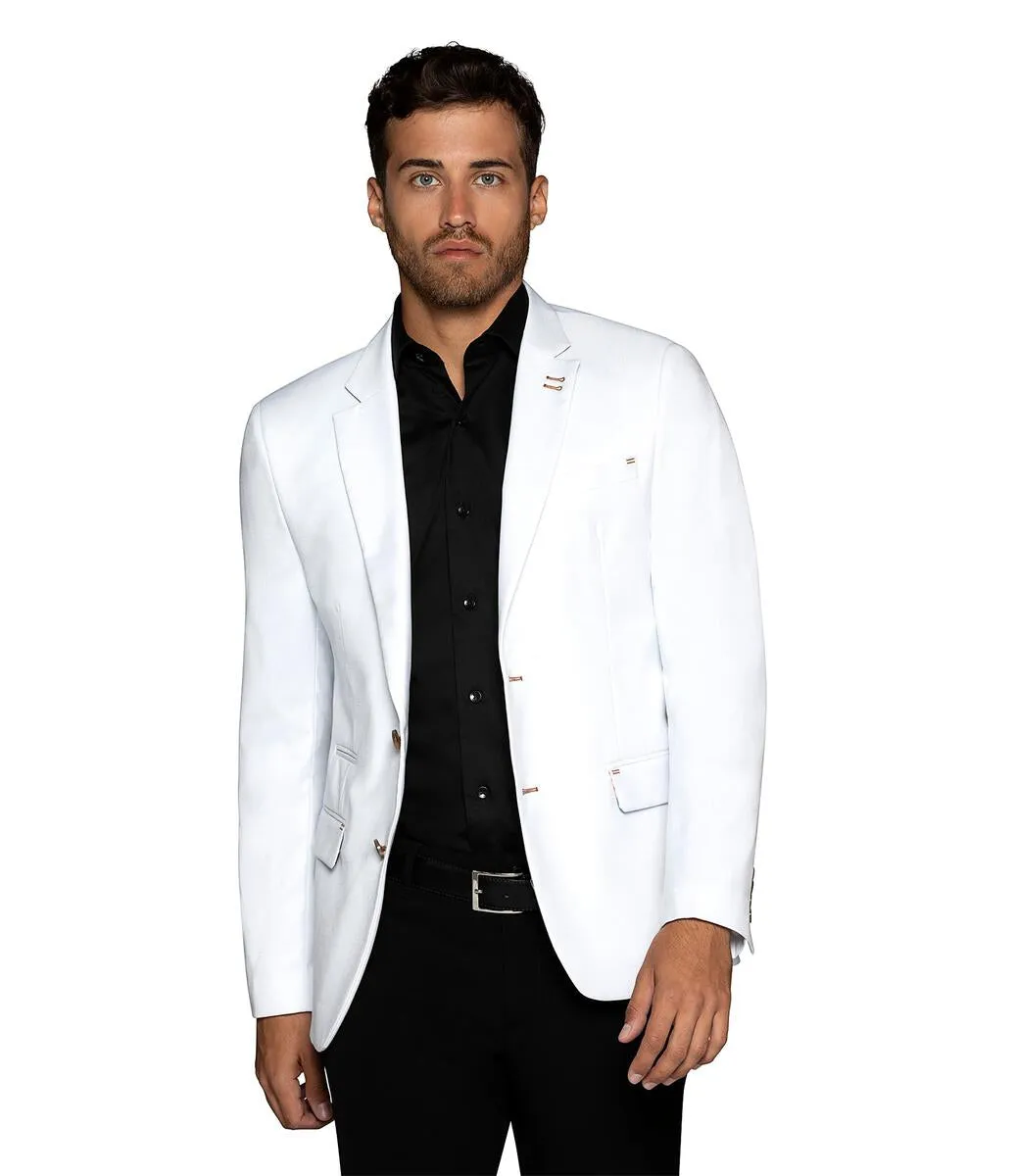 Bertigo Blazer | TURIN-05 WHITE TWILL BLAZER