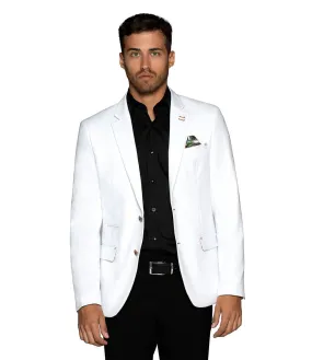 Bertigo Blazer | TURIN-05 WHITE TWILL BLAZER