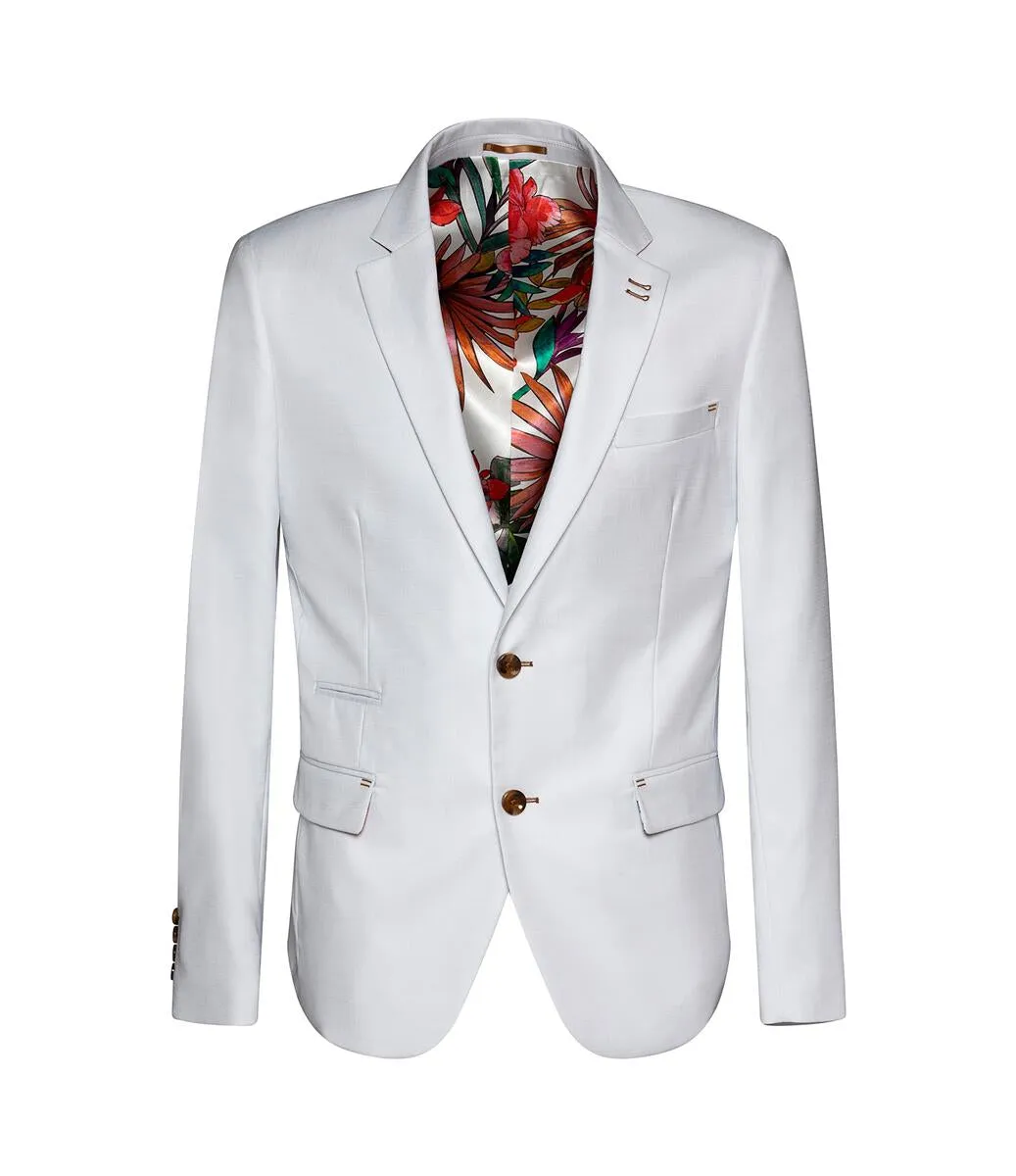 Bertigo Blazer | TURIN-05 WHITE TWILL BLAZER