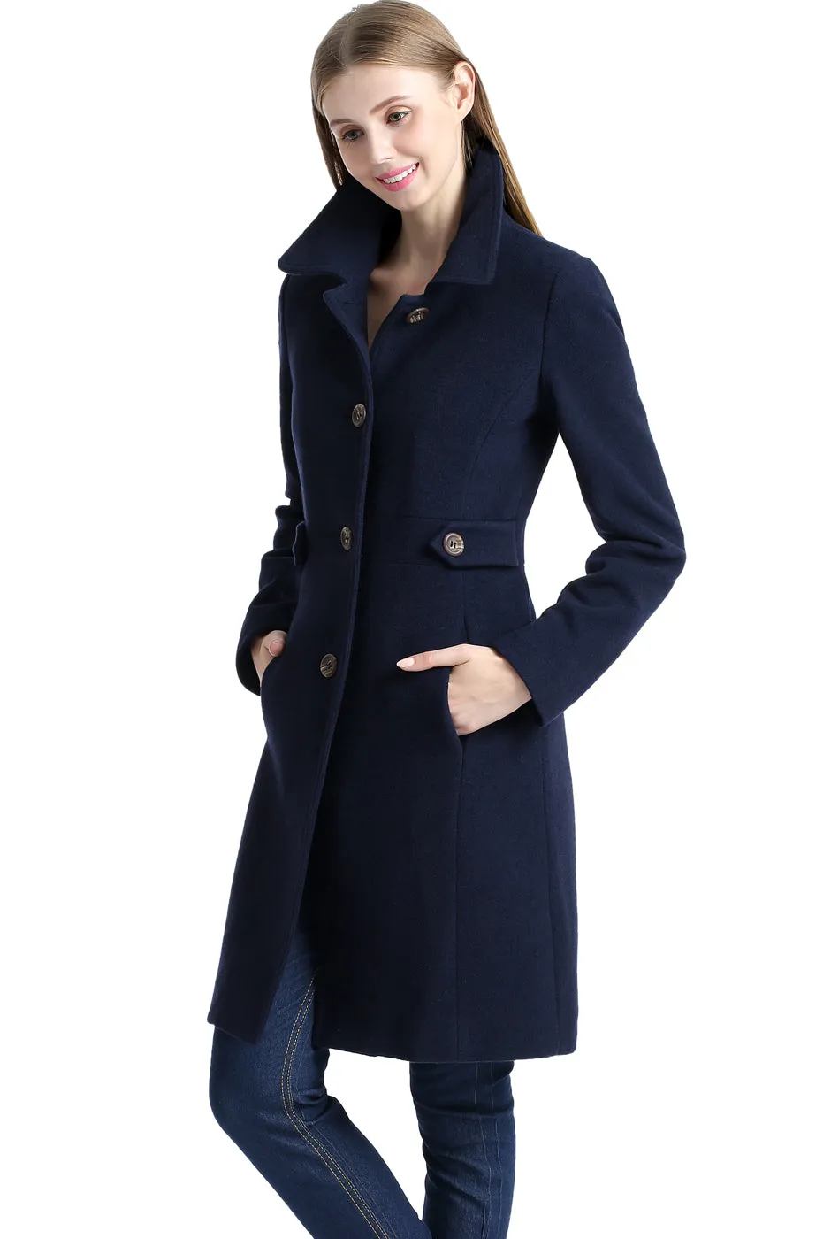 BGSD Women Heather Wool Walking Coat