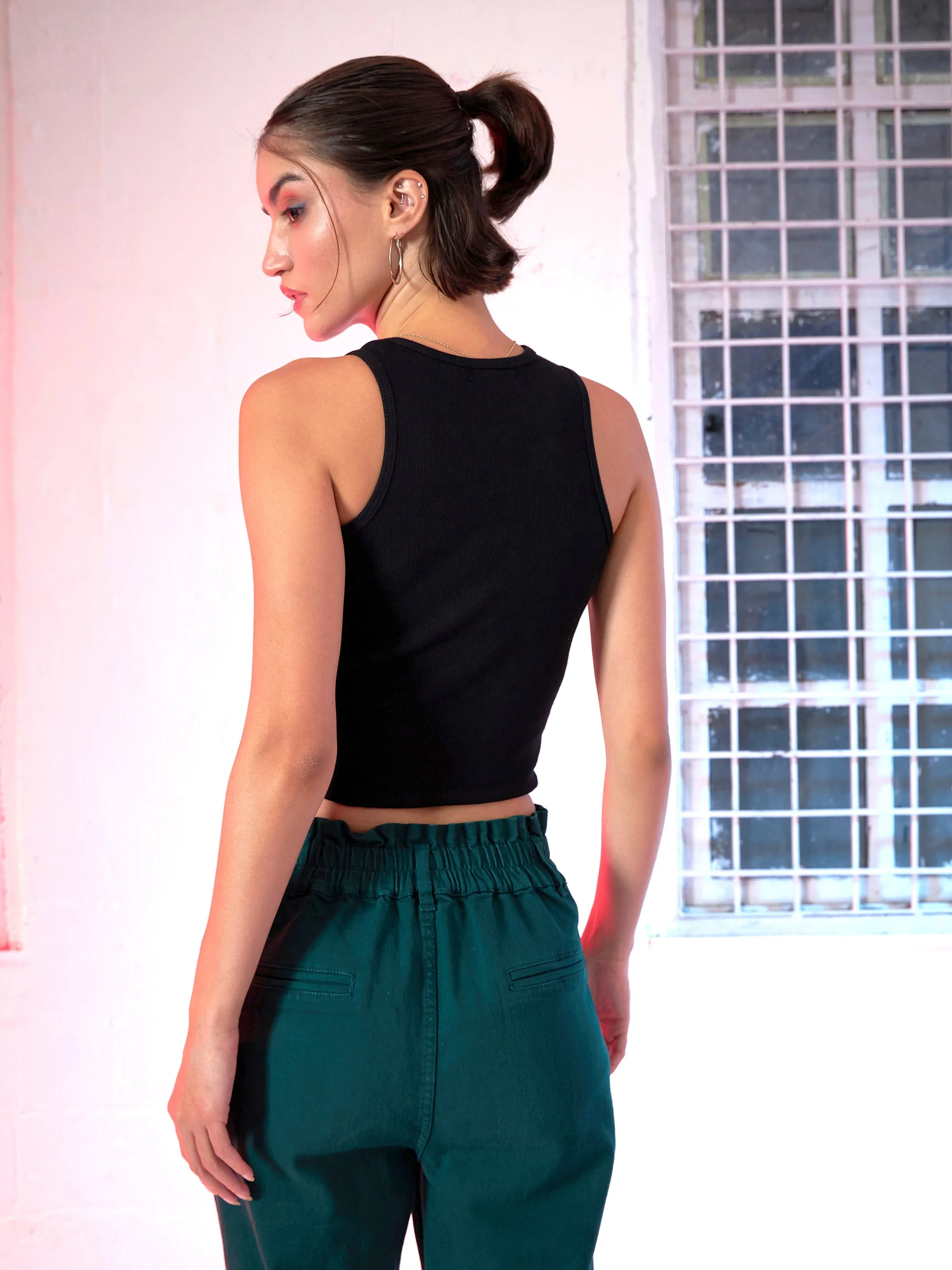 Black Box Back Rib Crop Top