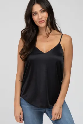 Black Curved Hem Tank Top