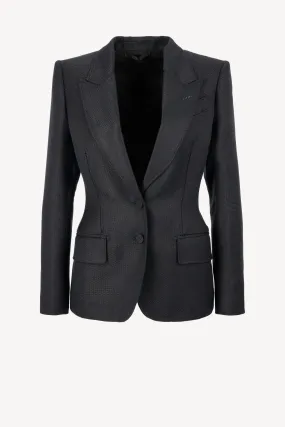 Blazer Hopsack in Schwarz