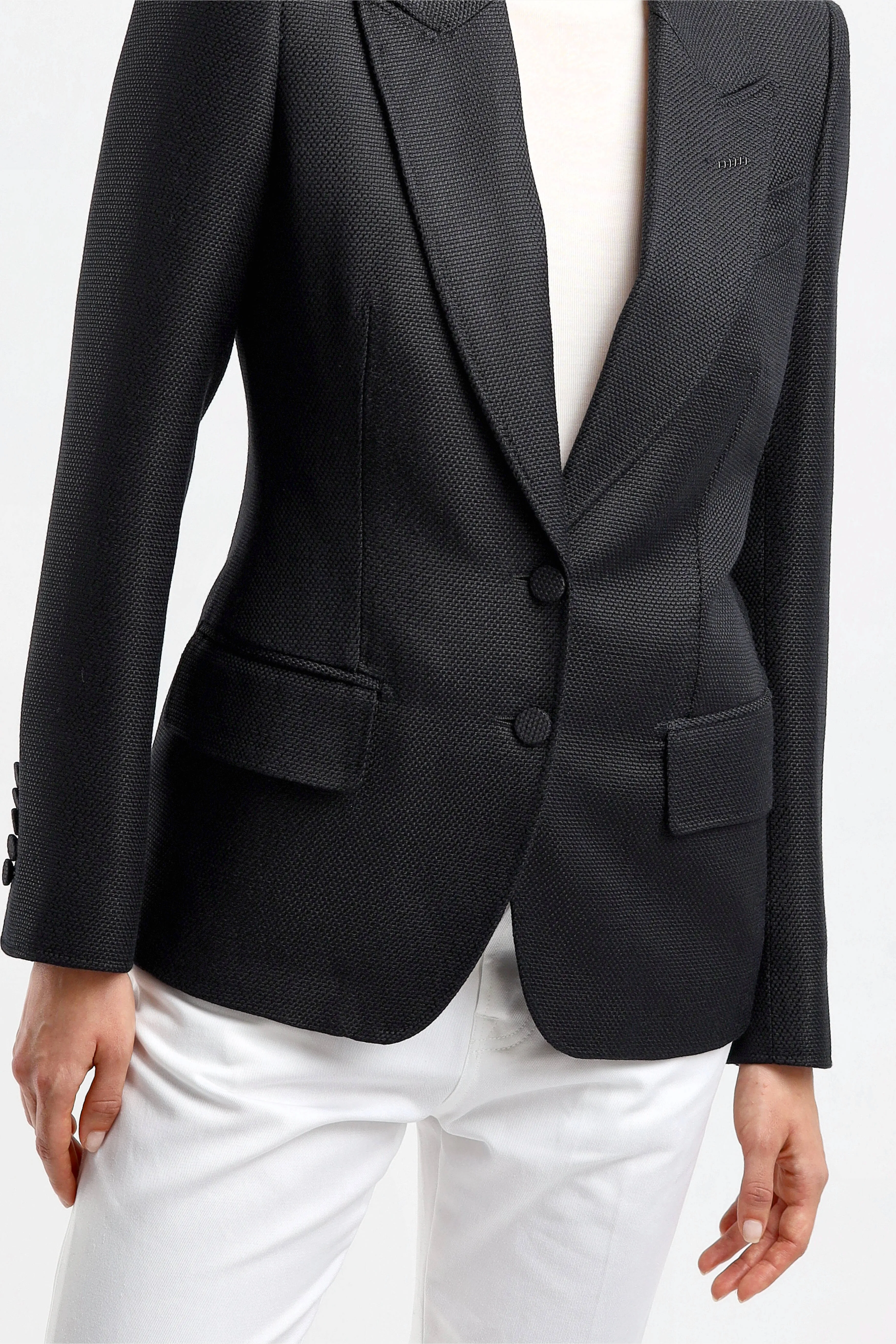 Blazer Hopsack in Schwarz