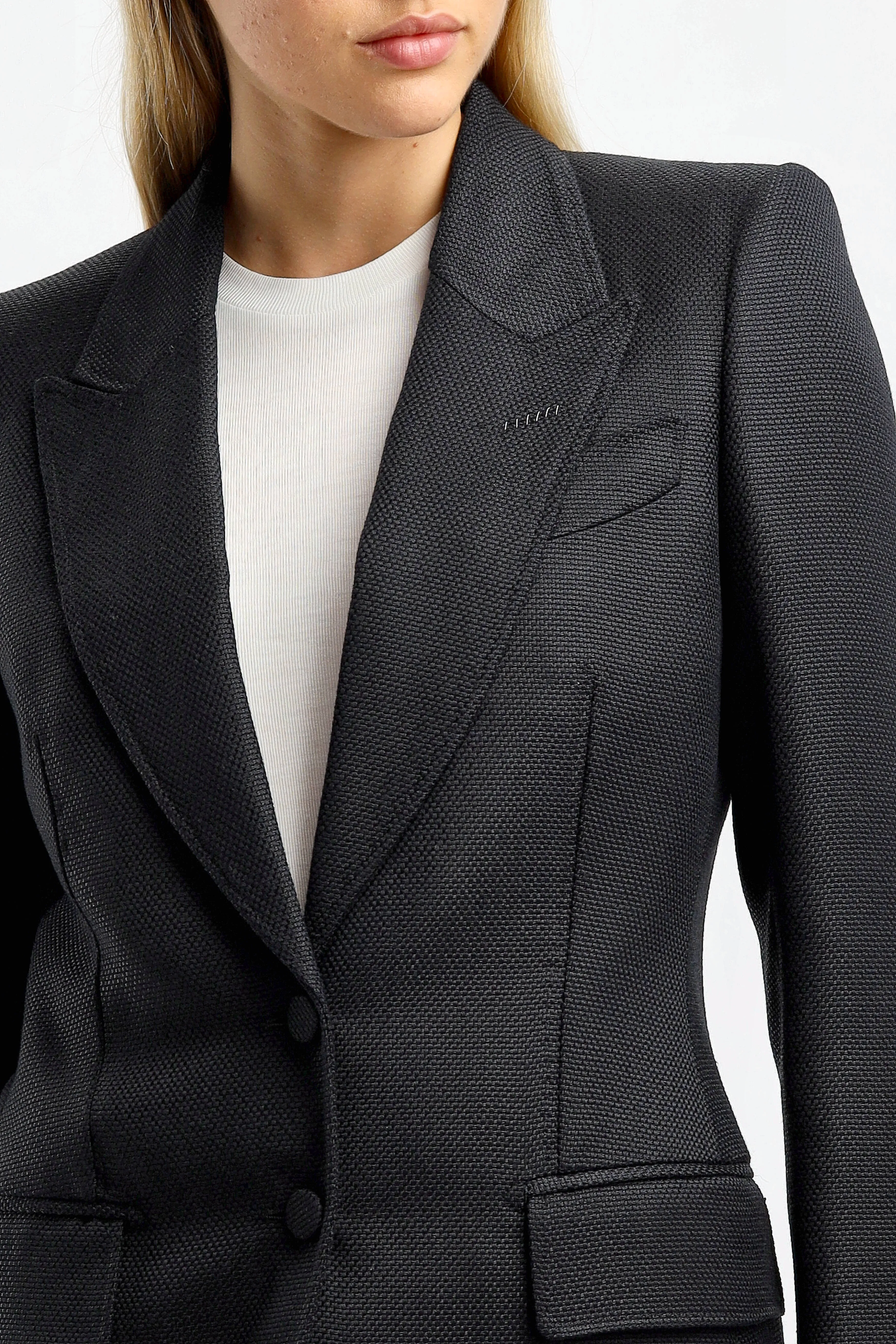 Blazer Hopsack in Schwarz