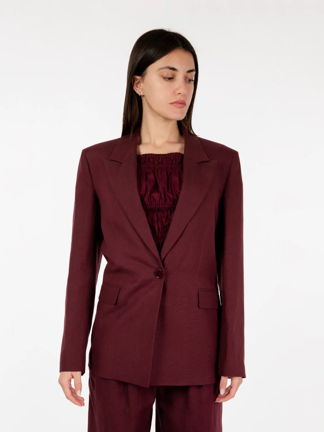 Blazer monopetto dark plum