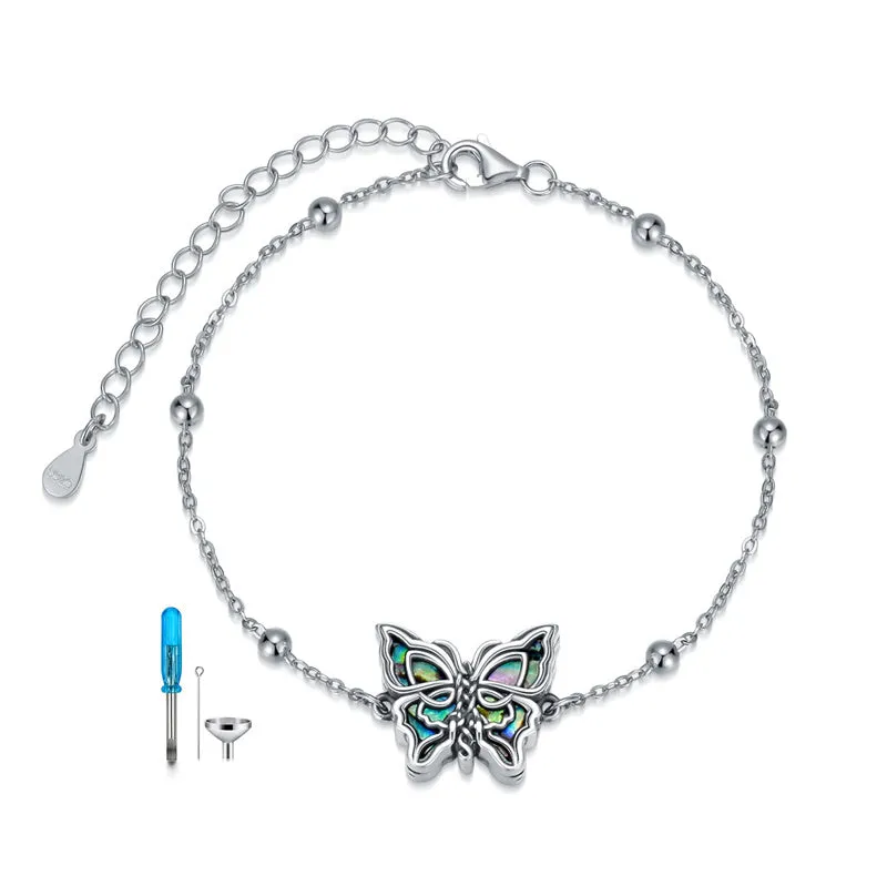 Butterfly Urn Bracelet for Ashes for Women Sterling Silver Cremation Butterfly Jewelry for Women