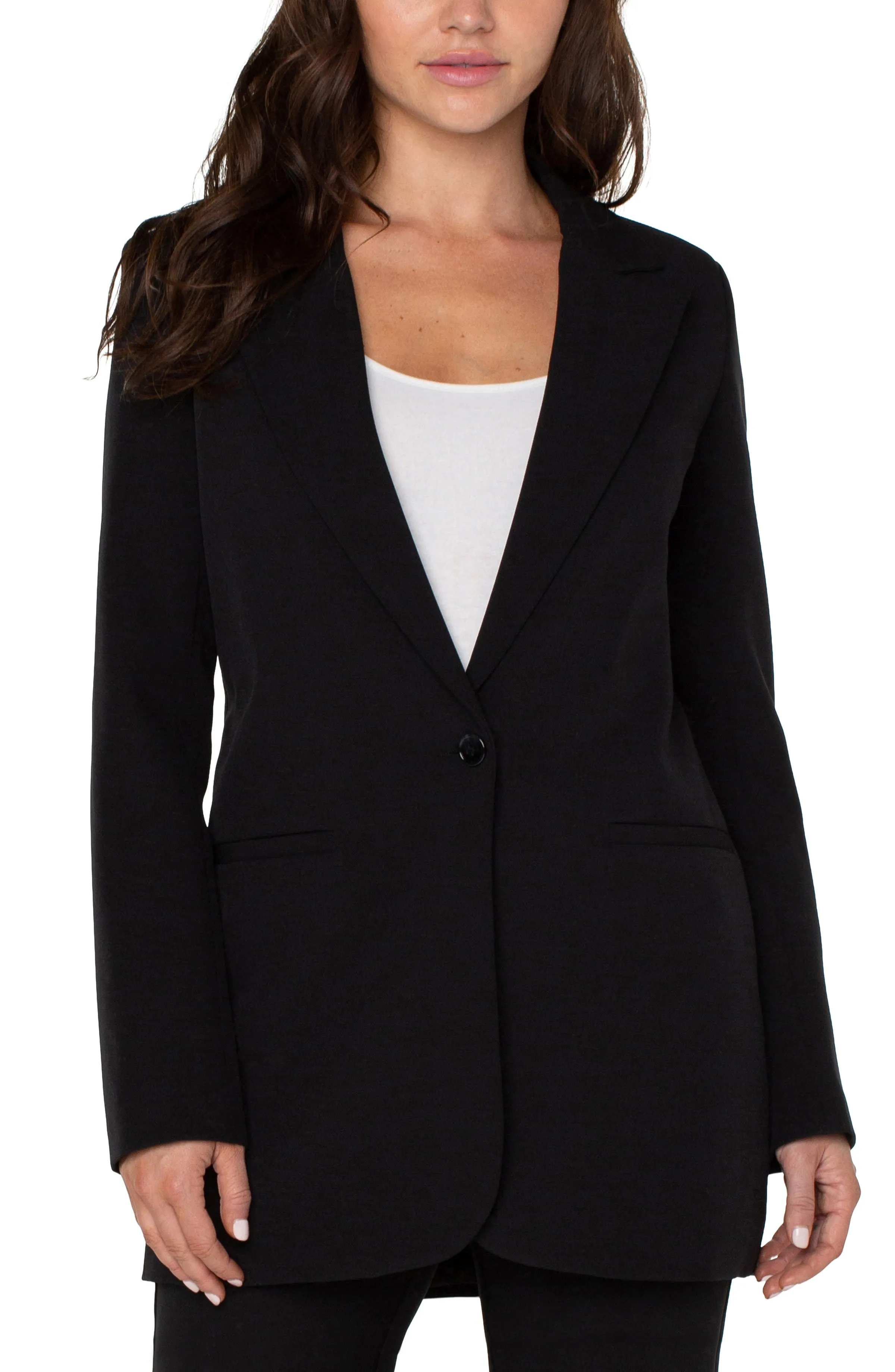 BUTTON FRONT BOYFRIEND BLAZER