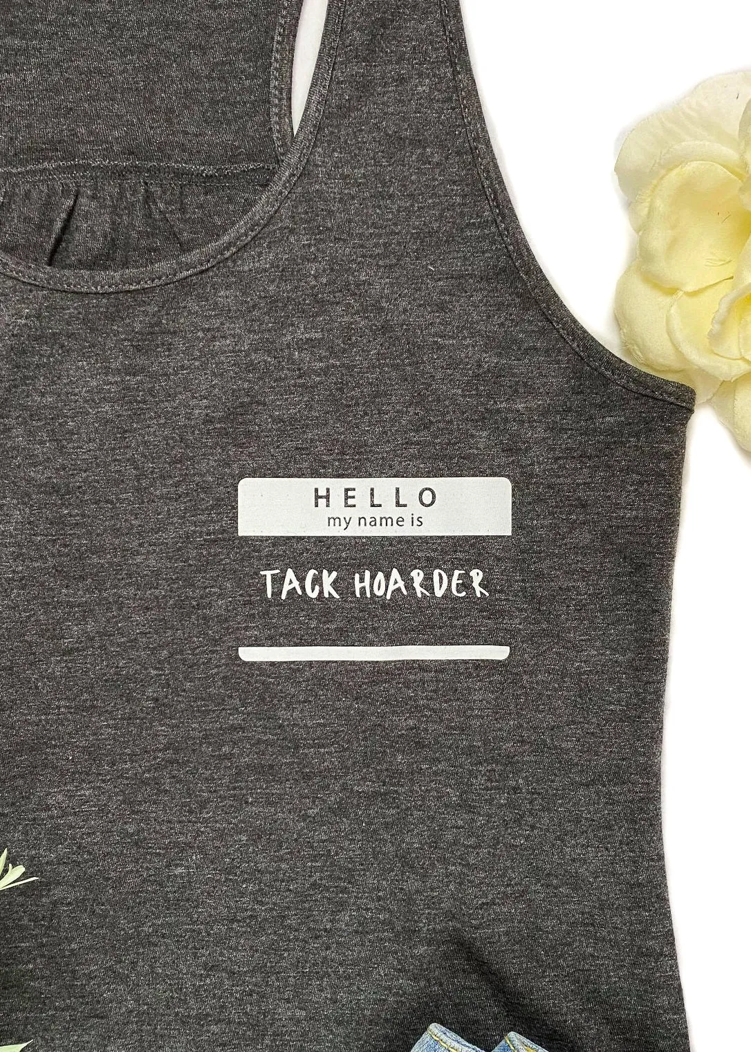 Charcoal Hello Tack Hoarder Tank Top