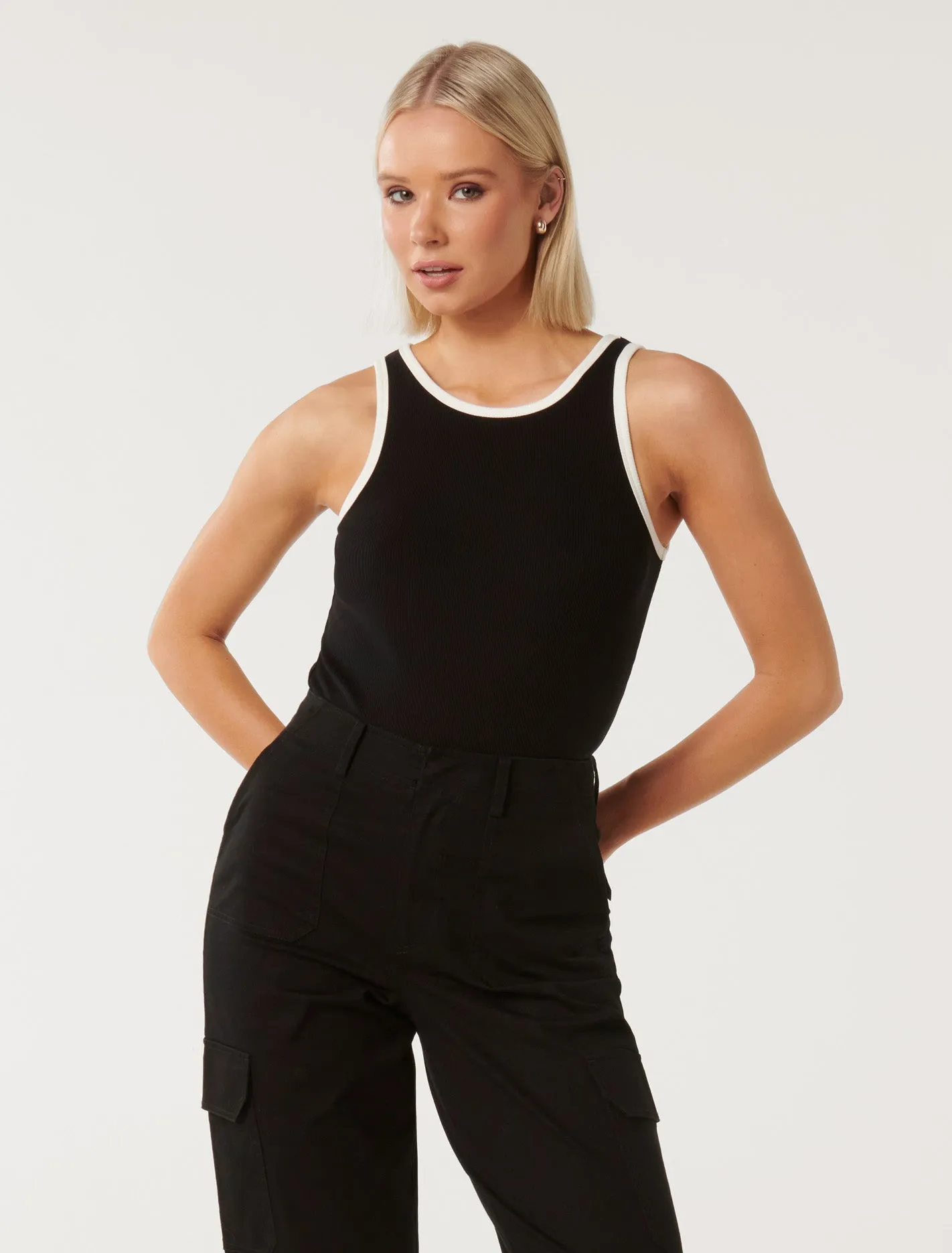 Charlie Contrast Trim Tank Top