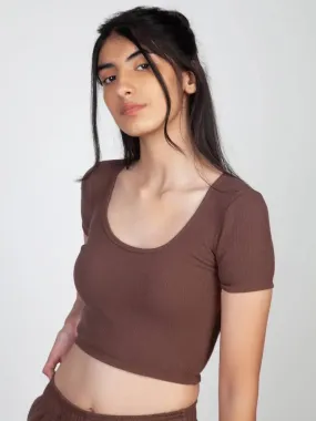 Chocolate Ribbed Crop top