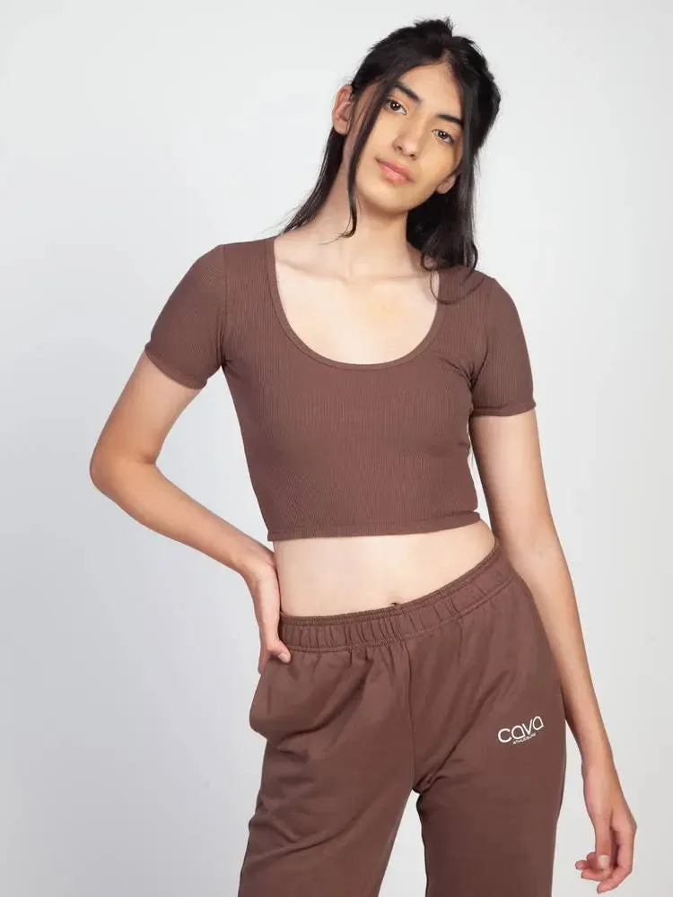 Chocolate Ribbed Crop top