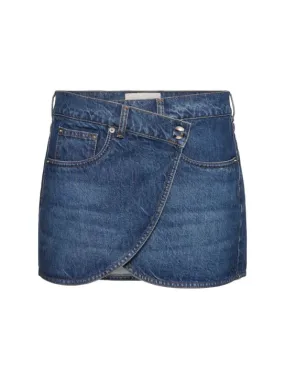 COPJ24252 Denim wrap skirt