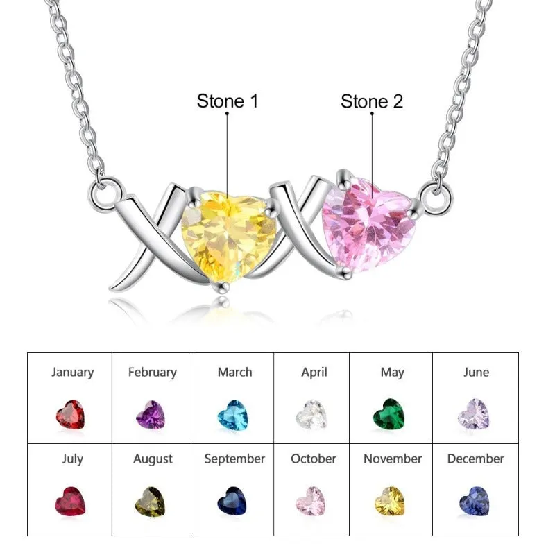 Cordate 2 Stones Pendant For Women