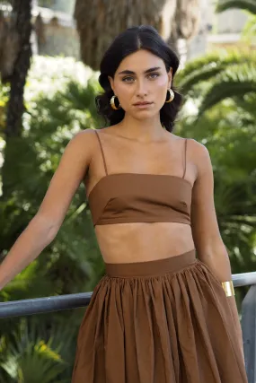 CROP TOP CASTANHO CAMBRAIA