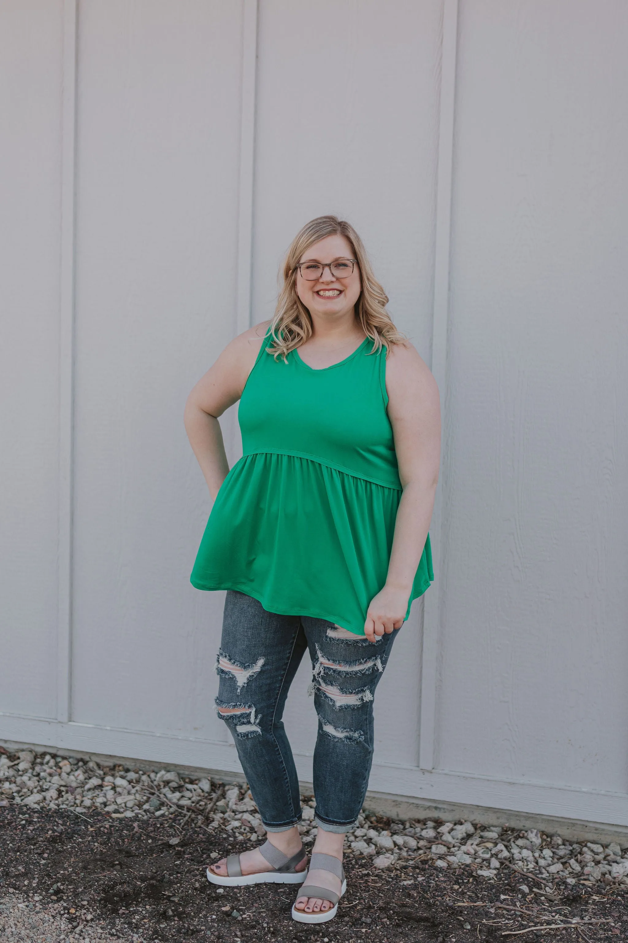 CURVY BABYDOLL KNIT TANK TOP