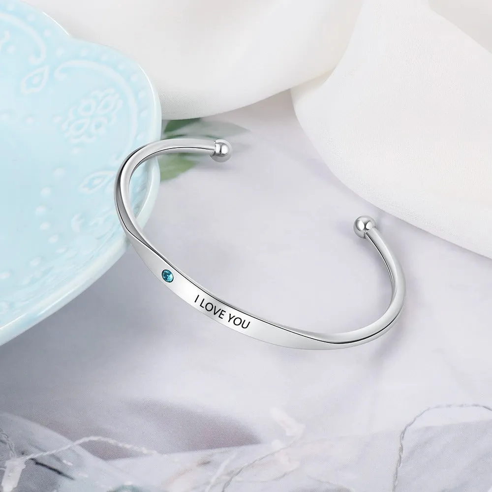 Custom Birthstone ID Bracelet For Women