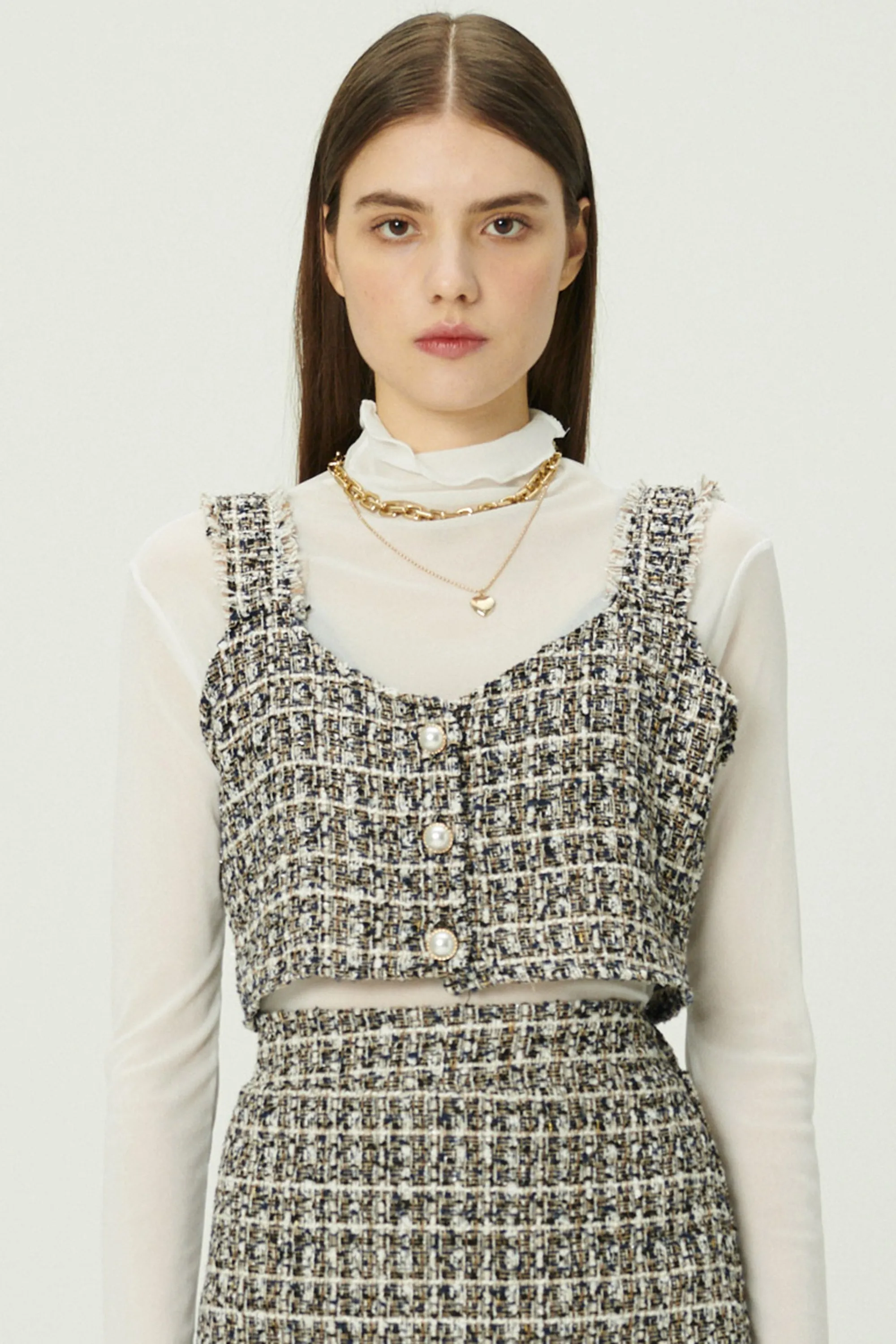 Diana Tweed Crop Top