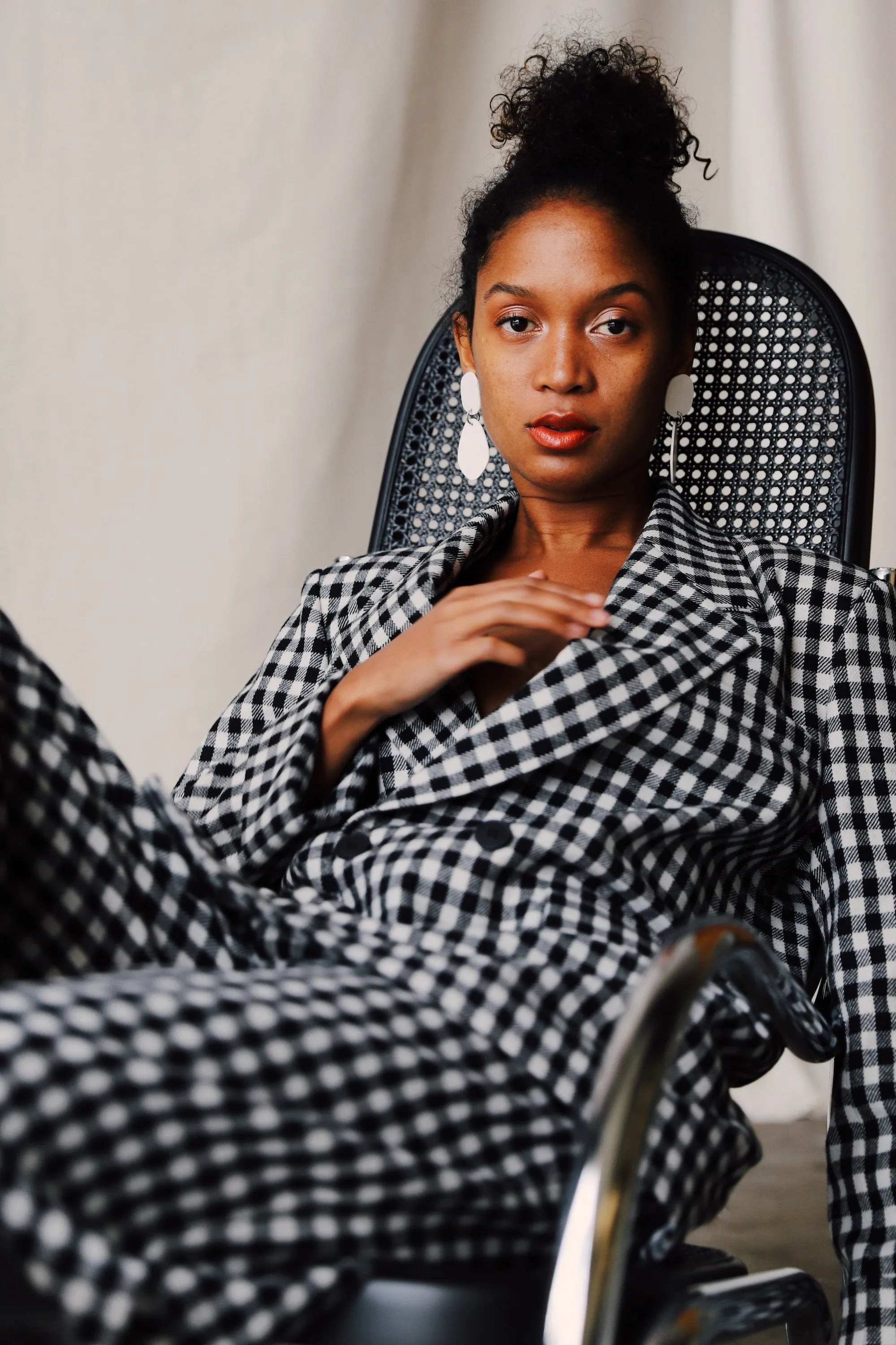 doris blazer checkered