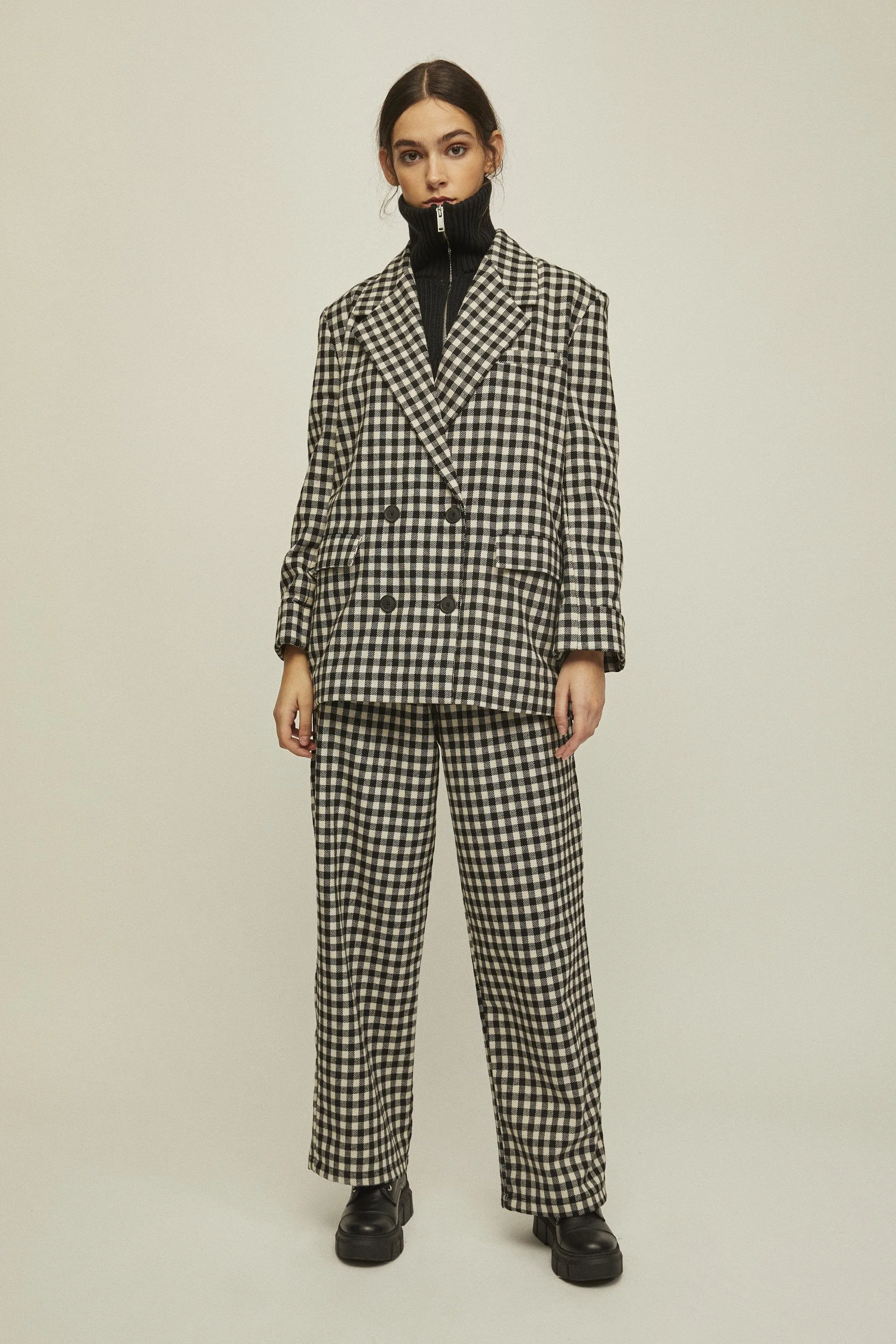 doris blazer checkered