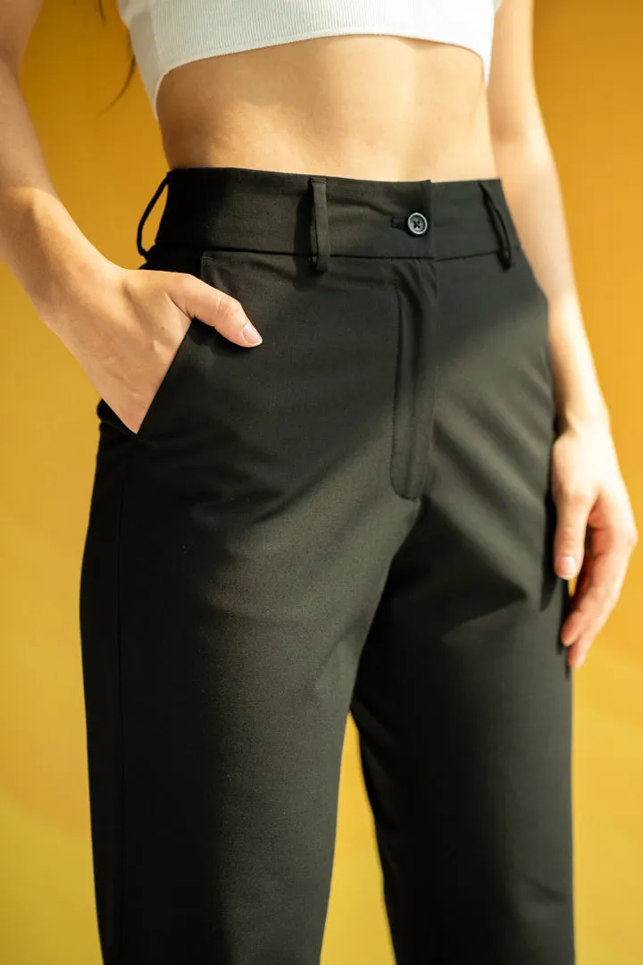 Ebony Black Stretch Pants - Women