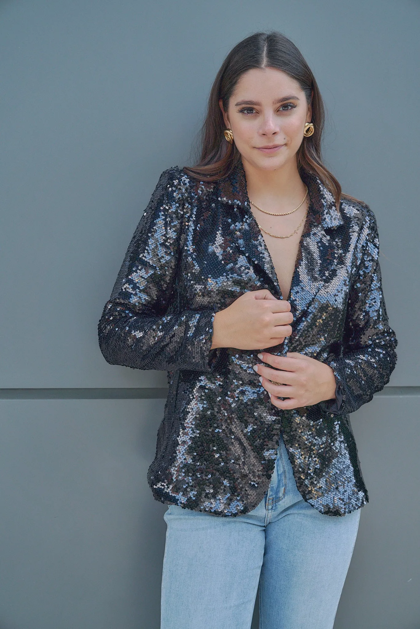 Fashionable Sequin Blazer