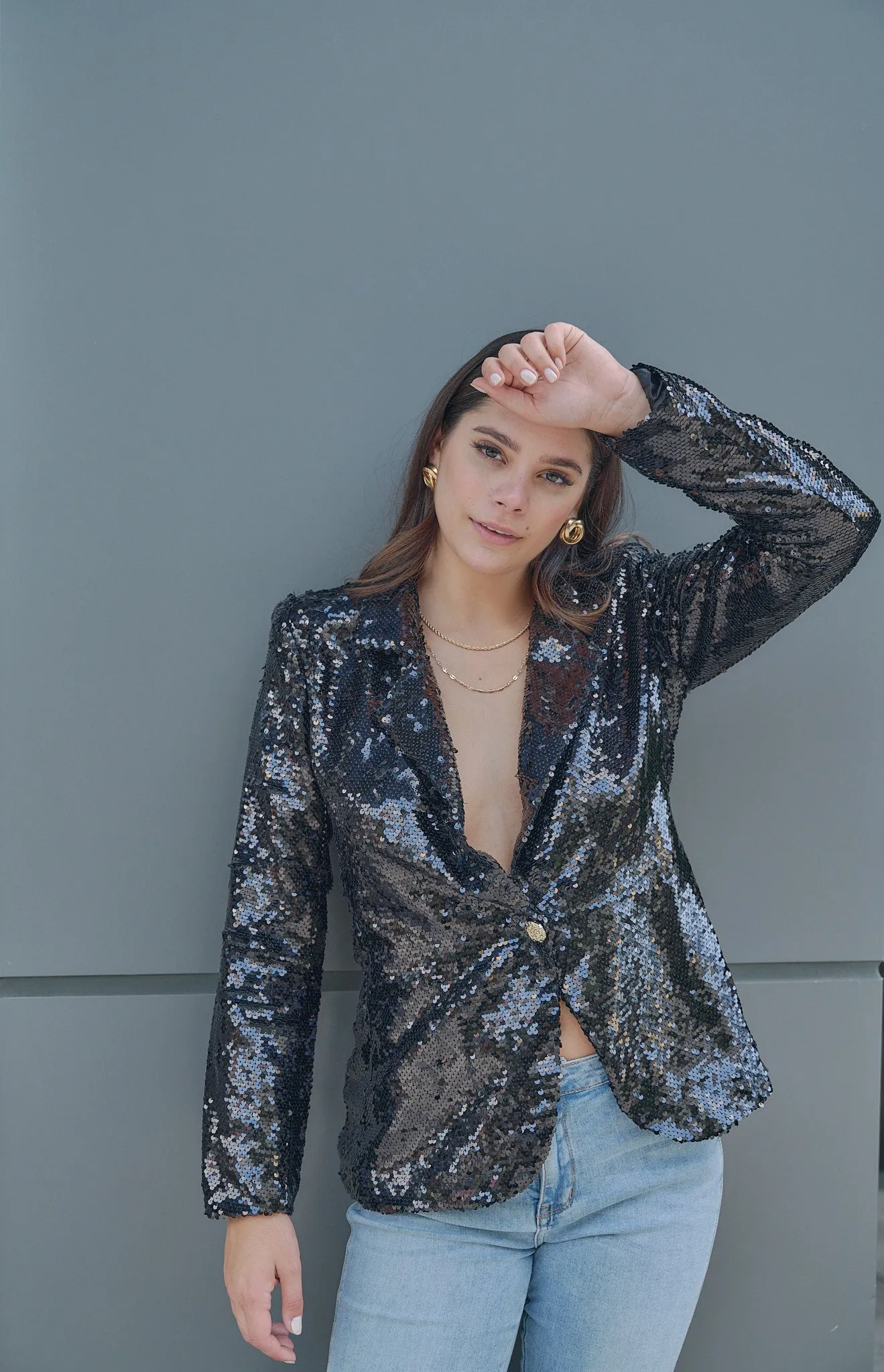 Fashionable Sequin Blazer