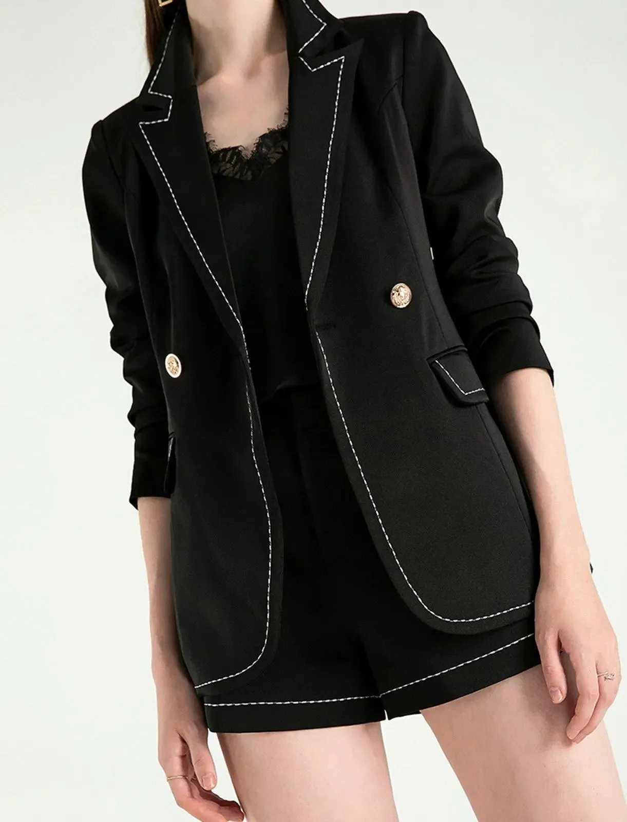 Fit & Flare Long Sleeve Blazer & Shorts Set