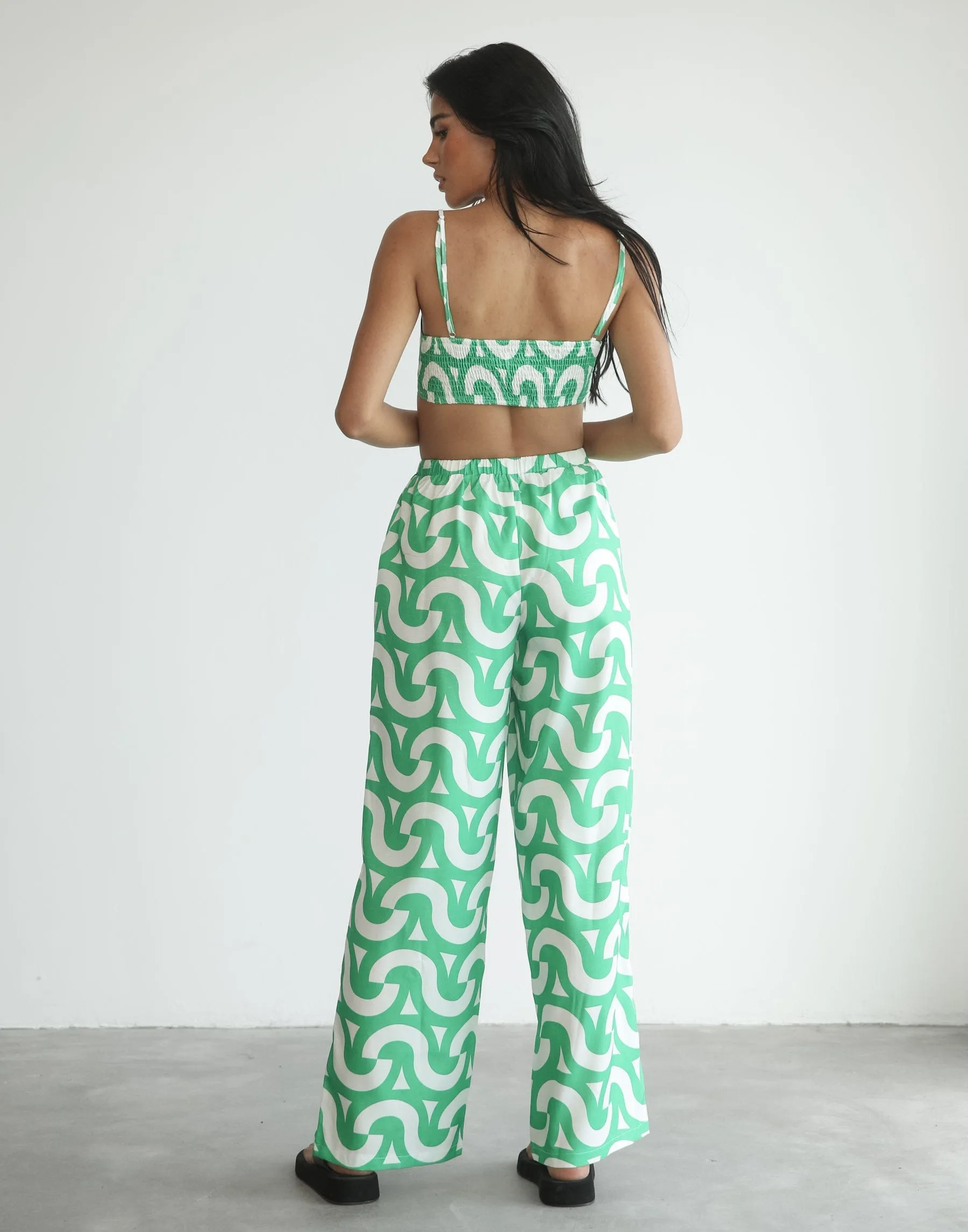 Francese Crop Top (Green Print)