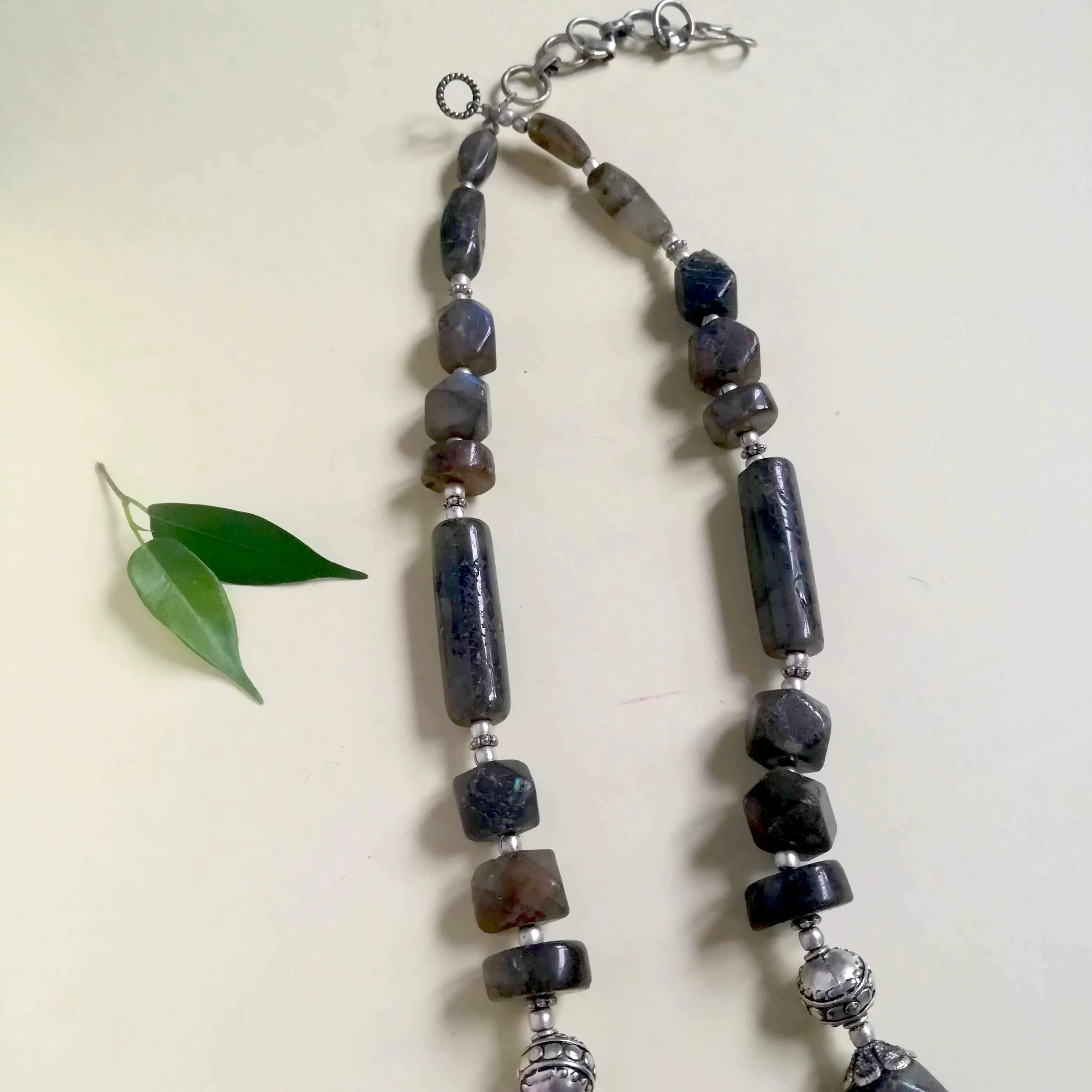 Grey Natural Stone Designer Necklace For Women