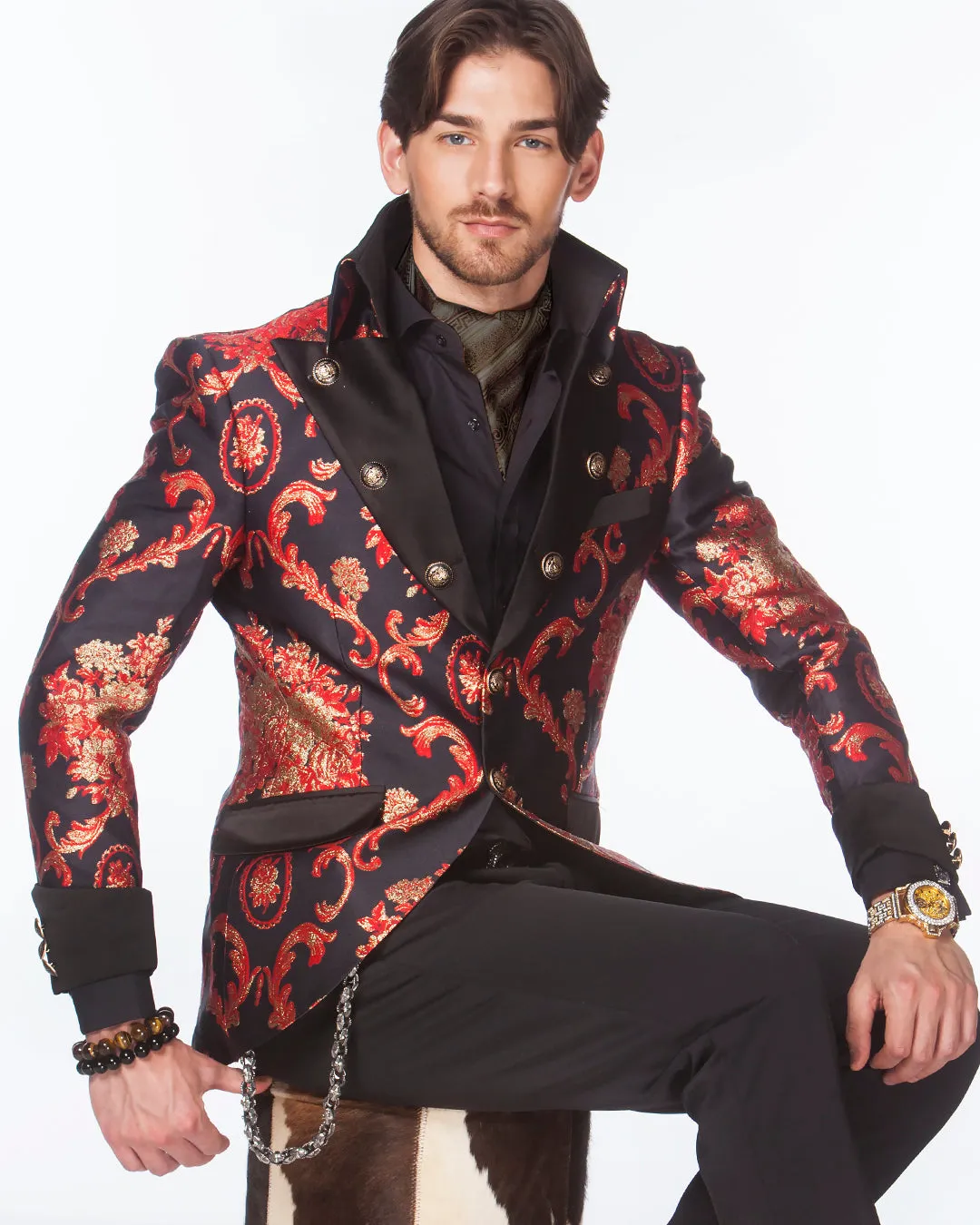 Long Blazer - Prom tuxedo 2021 - Lord V. Red - Long Blazer