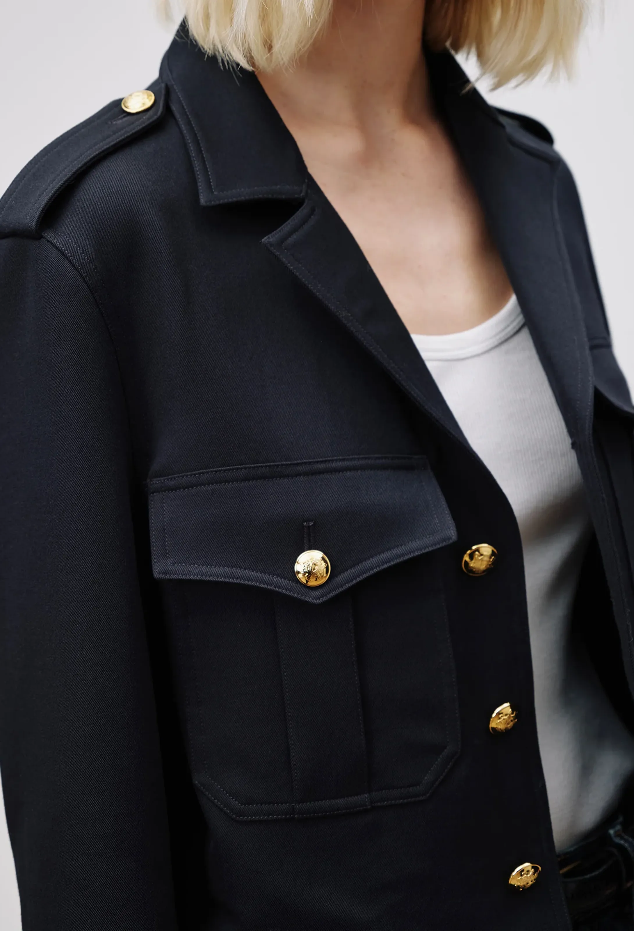 Lourdes Cropped Military Blazer