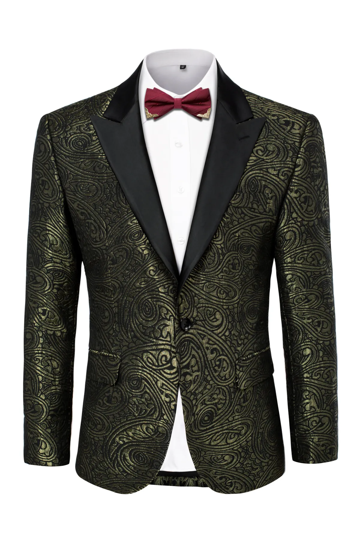 Men's Blazer Slim Fit Dress Floral Pattern Sport Jacket One Button