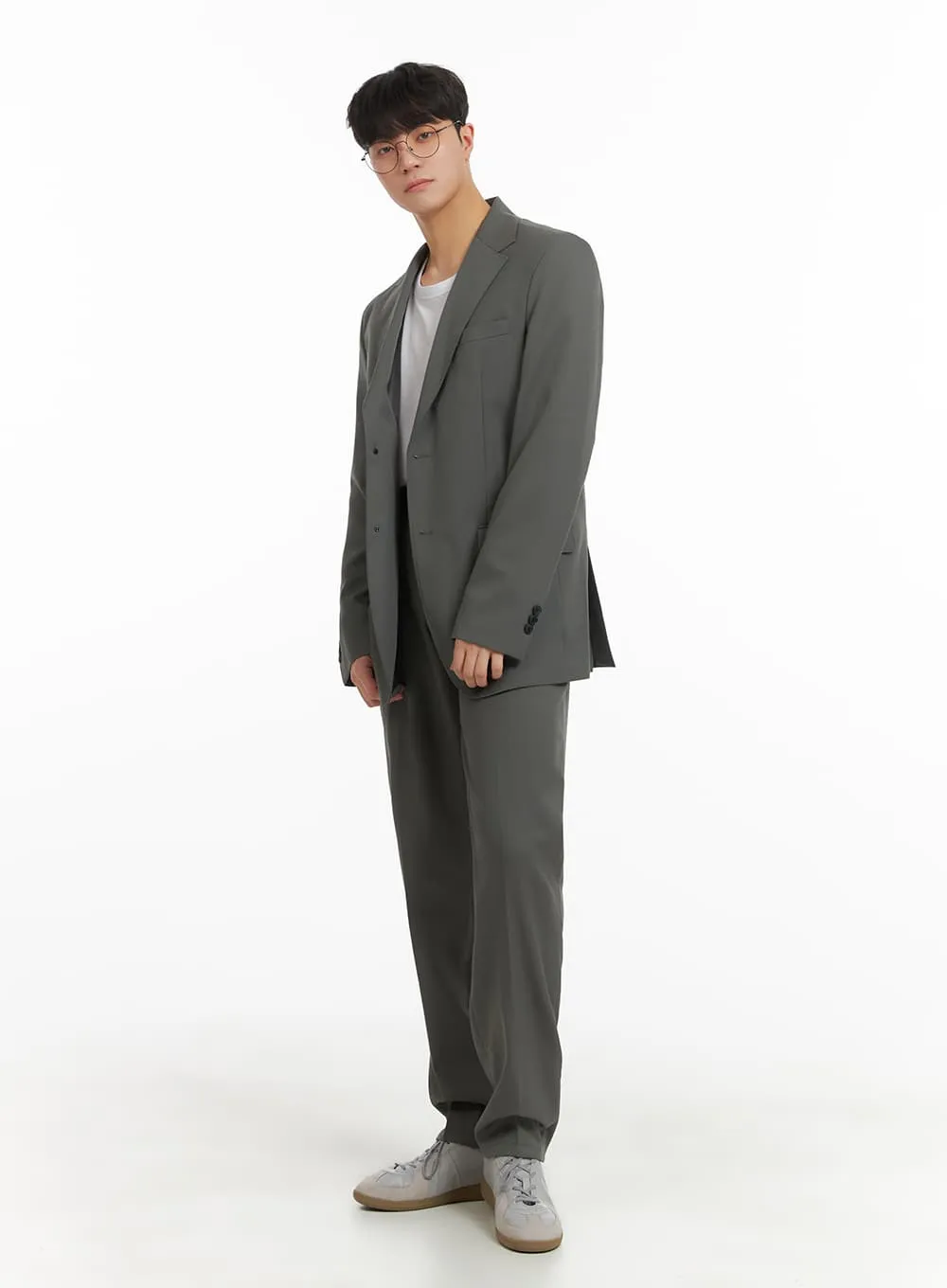 Men's Solid Blazer IA402