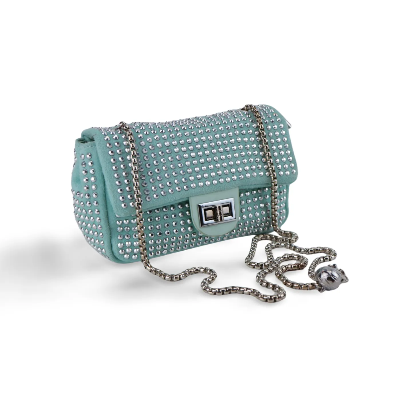 Mint Rhinestone Studded Purse For Women