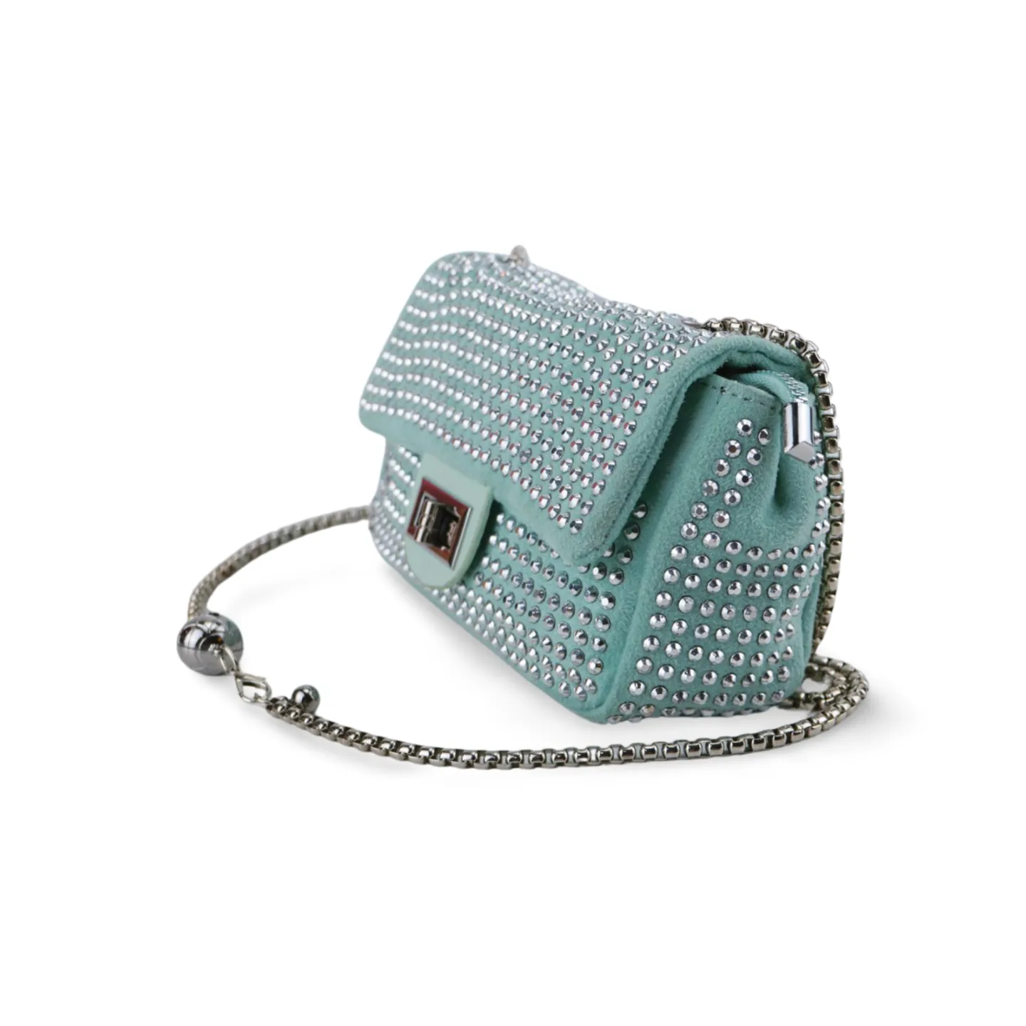 Mint Rhinestone Studded Purse For Women