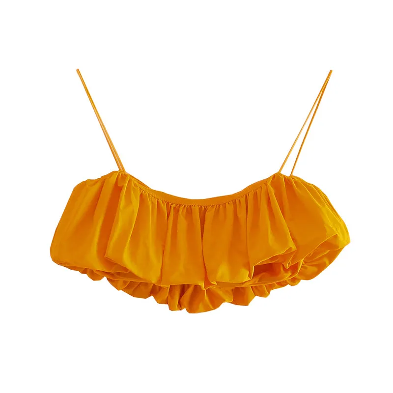 Molly Bandeau Ruffle Crop Top