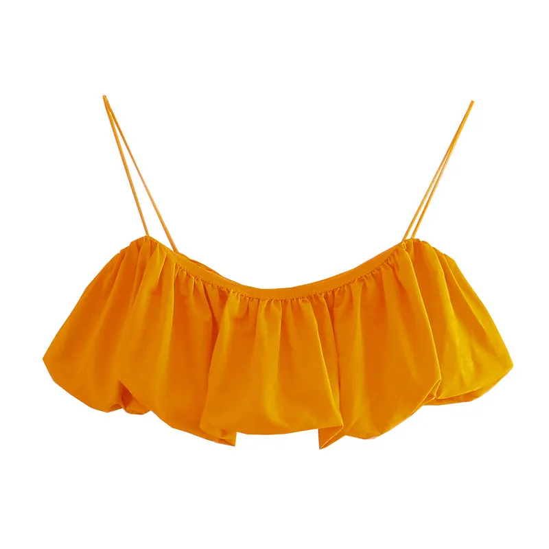 Molly Bandeau Ruffle Crop Top