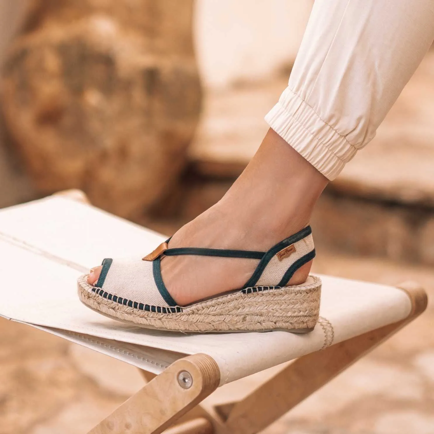 Multicolor Canvas Wedge Espadrille for Women - Briana