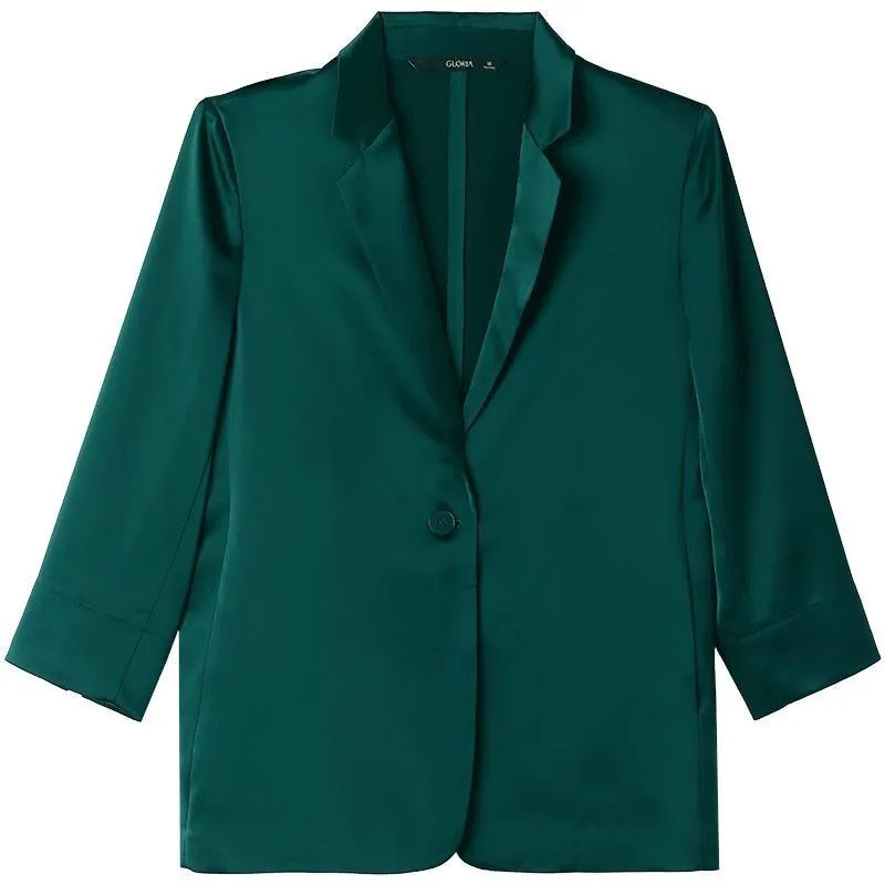 One Button Triacetate Women Blazer