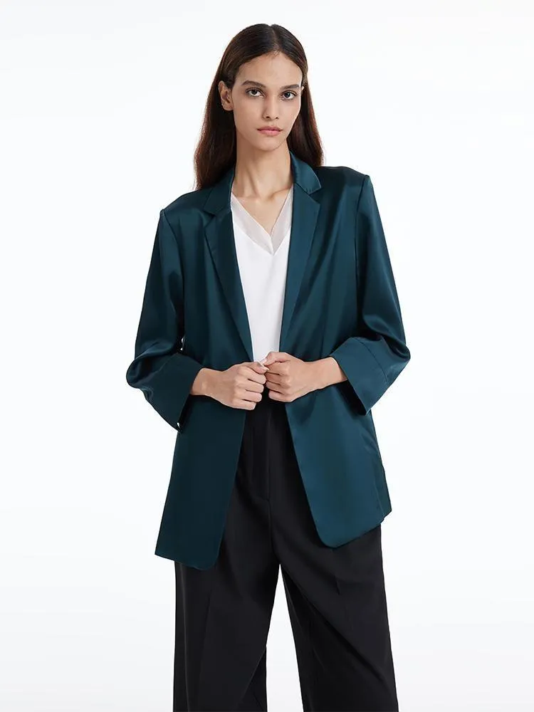 One Button Triacetate Women Blazer